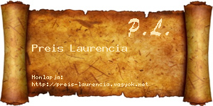 Preis Laurencia névjegykártya